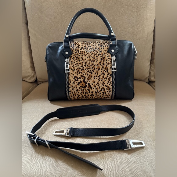 Zadig & Voltaire Black and Leopard Satchel - Picture 7 of 16